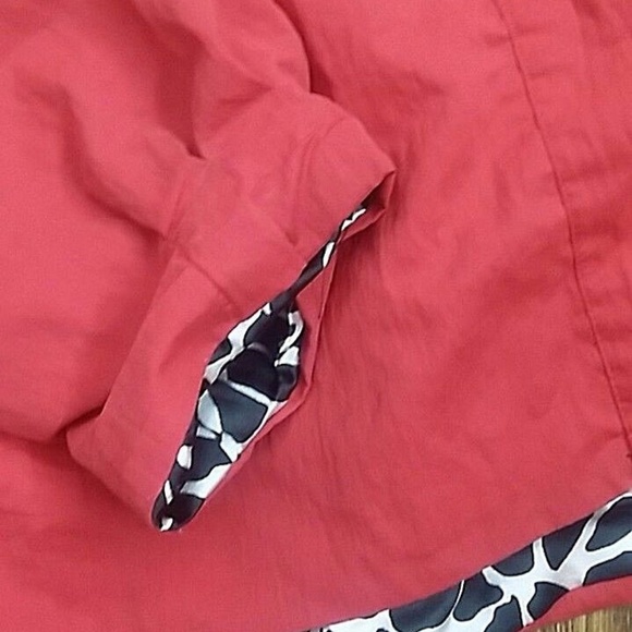 DIMRI Jacket Cropped Solid Red Animal Print Lining - Picture 7 of 8